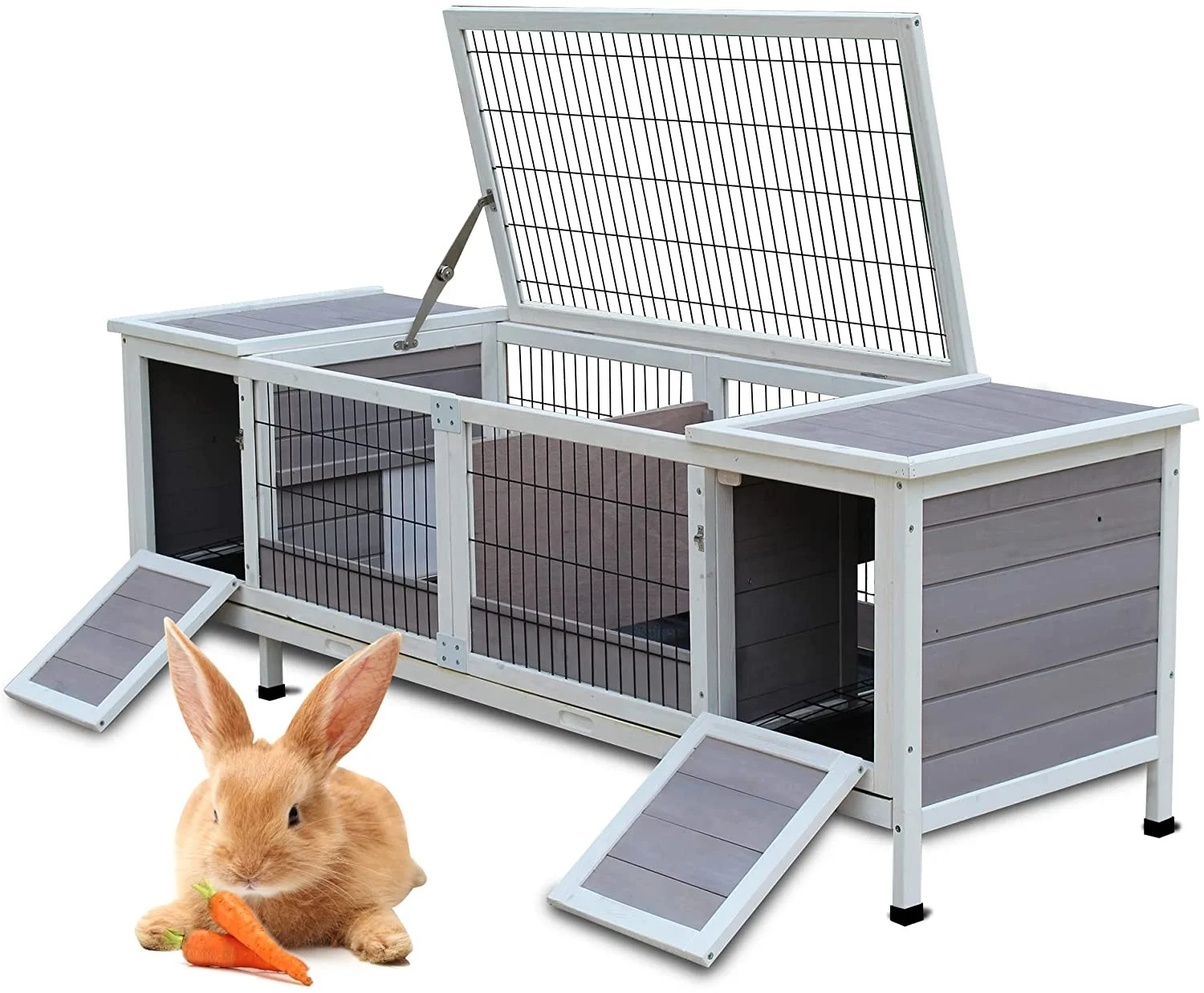 Rabbit Hutch chicken coop with hutches Cage with Run Indoor Bunny Hutch Outdoor
