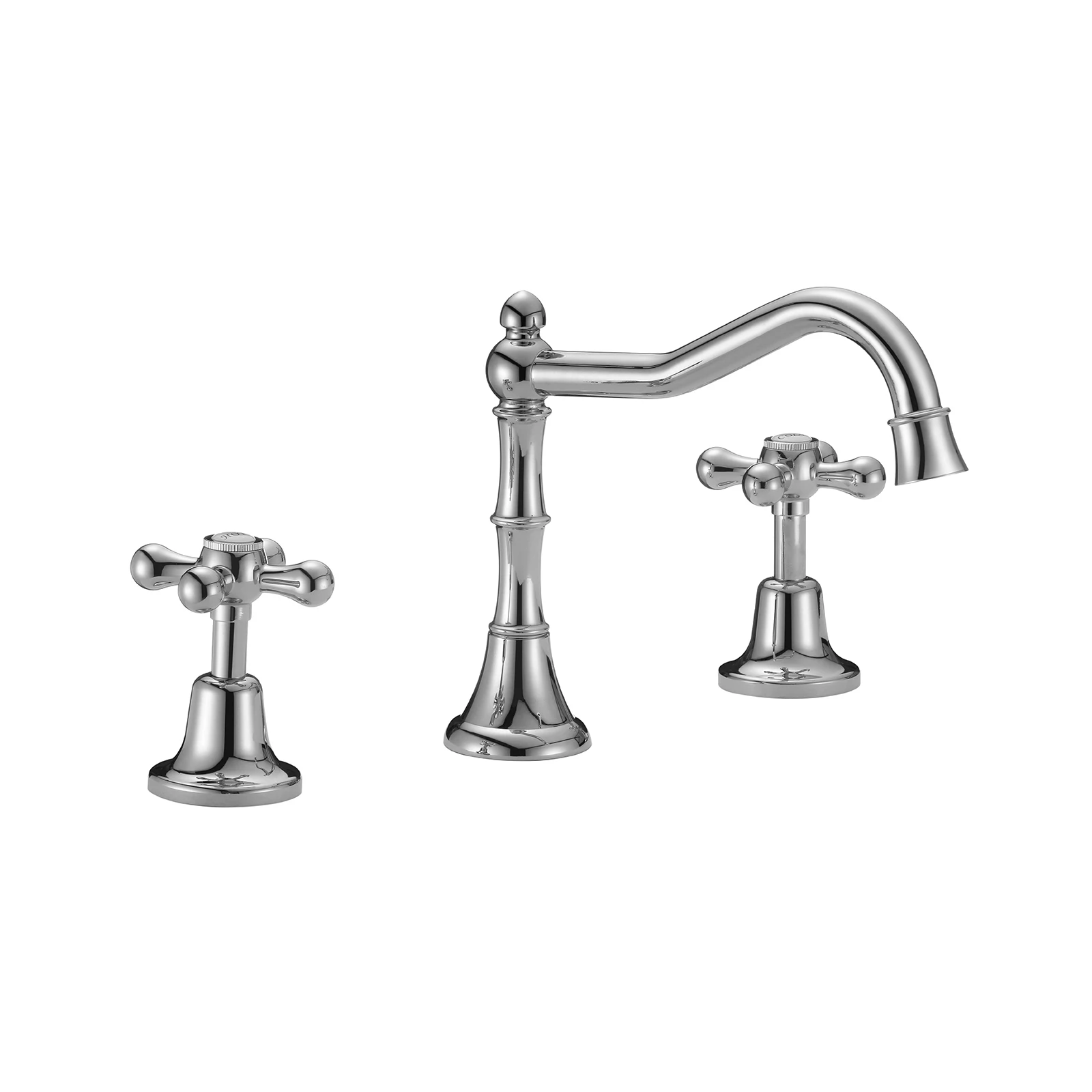 Widespread 3 Hole Chrome Bathroom Faucet, Modern 8 Inch Two Handle Bathroom Sink Faucet Lavatory Vanity Faucet