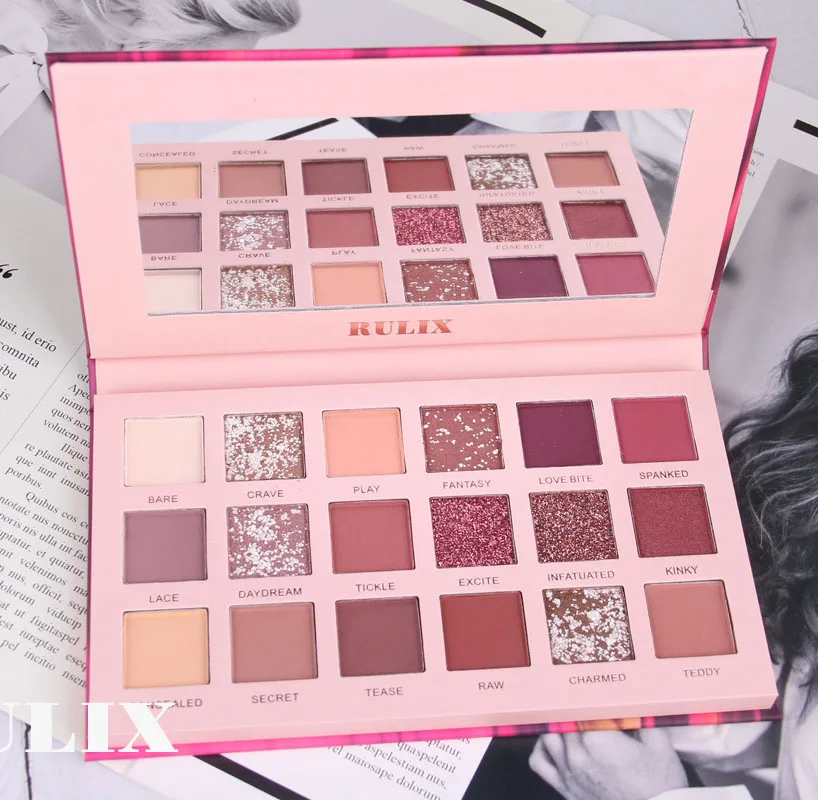 18 цветов блестящая пудра перламутровая Водонепроницаемая палитра теней для век знаменитостей