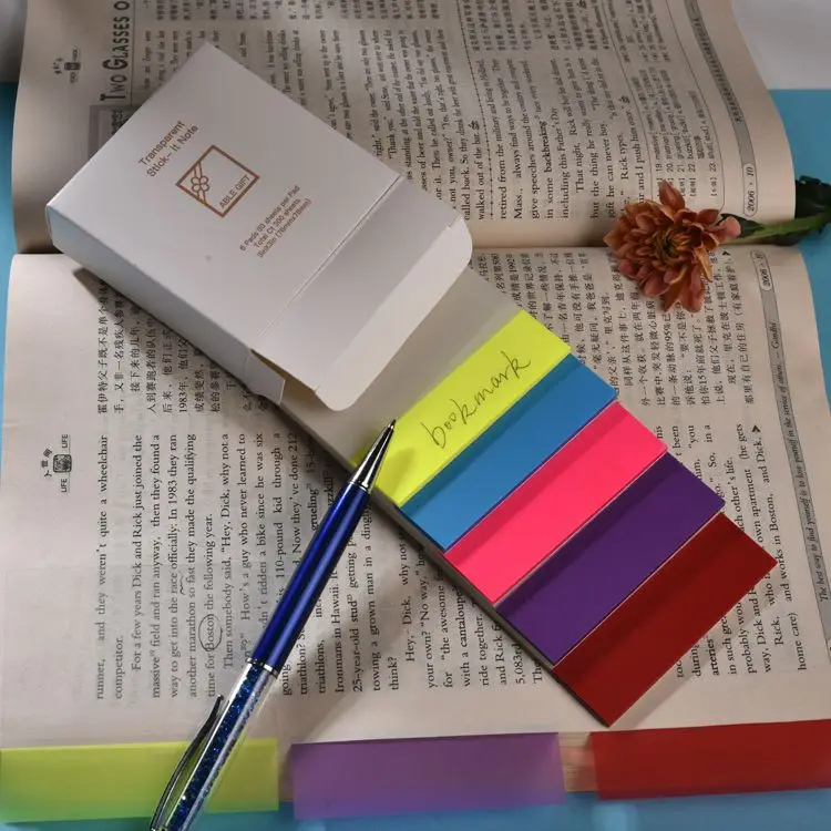 S3008 clear sticky note transparent sticky note waterproof sticky note nature sticky note neon sticky notepad