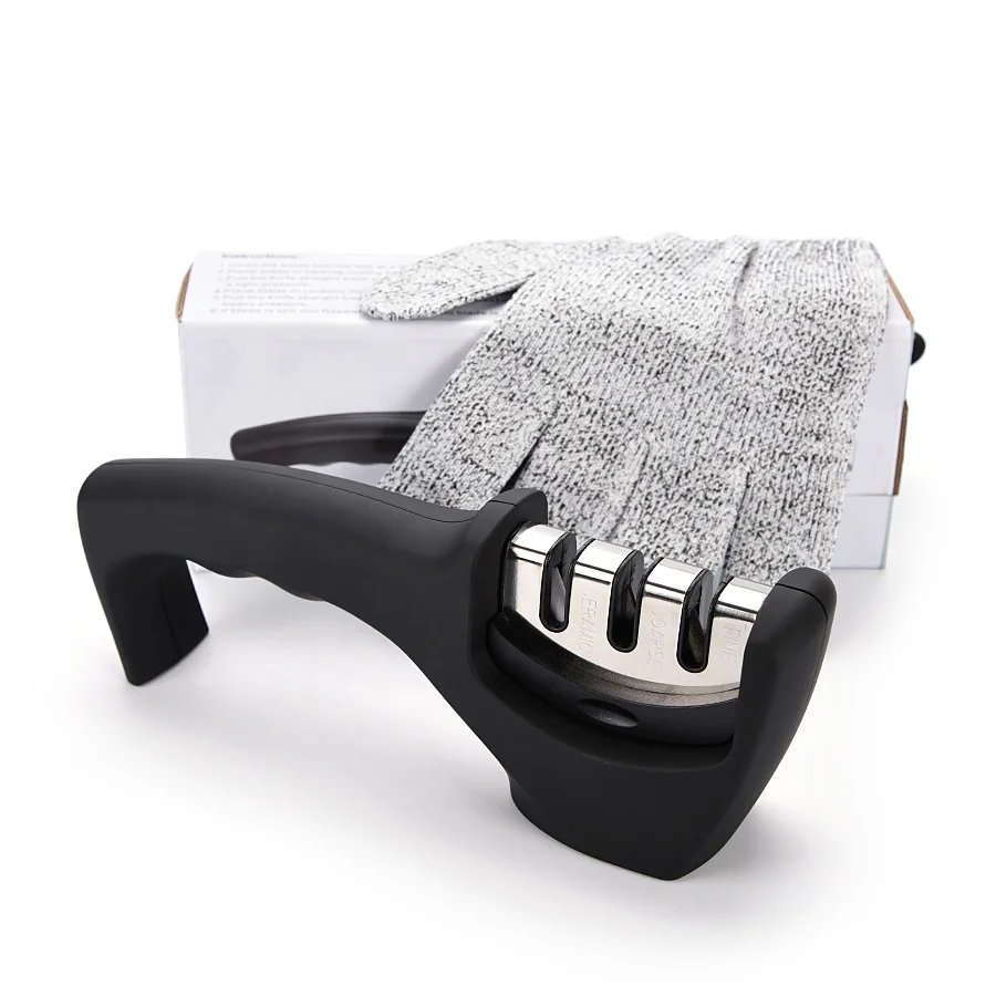 3 Stage Knife Sharpening Tool Helps Repair, Restore and Polish Blades Kitchen Knife Sharpener