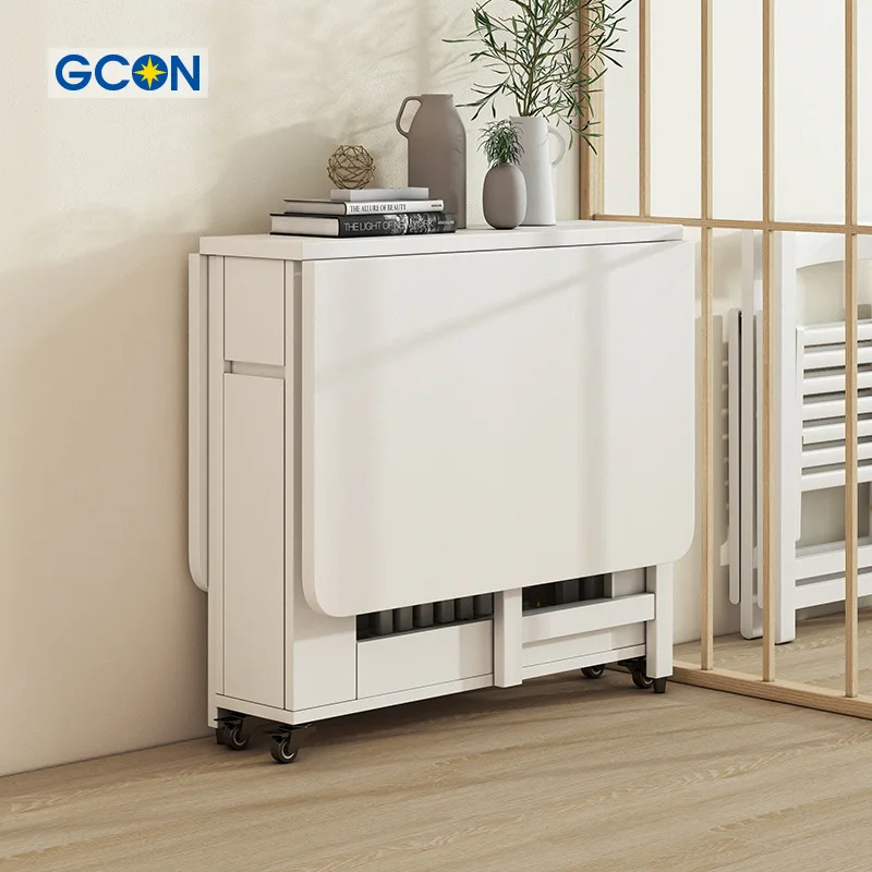 Space Saving Folding Dining Table Extendable 4 Seater Set Solid Wood Foldable Kitchen Dinning Room Furniture