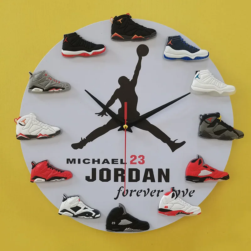 wholesale unique clock wall  home decor diy 3d AJ shoes nike dunk sneaker jordan wall clocks