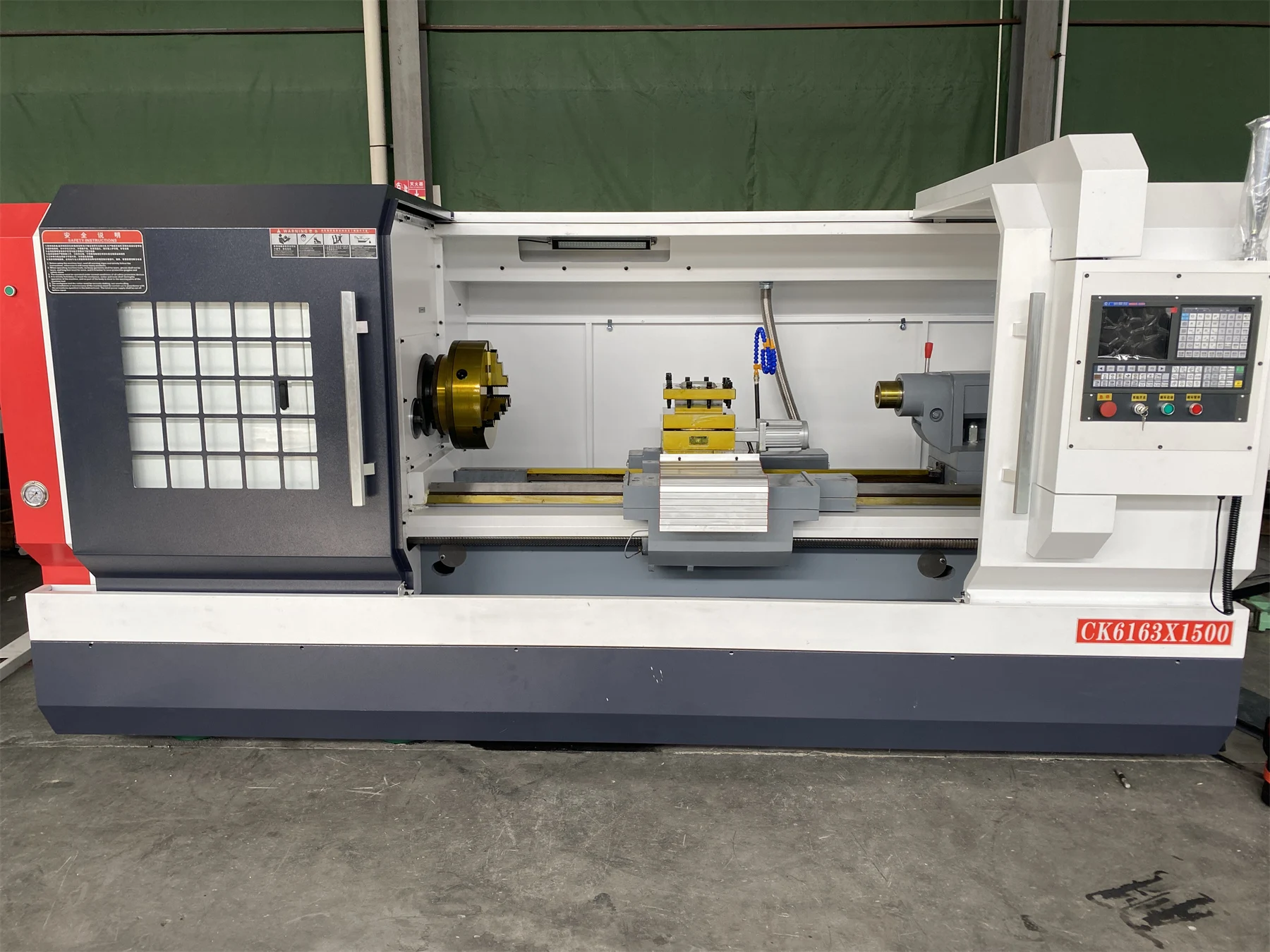 CNC lathe CK6163 metal machine flat bed three-speed frequency  horizontal CNC lathe