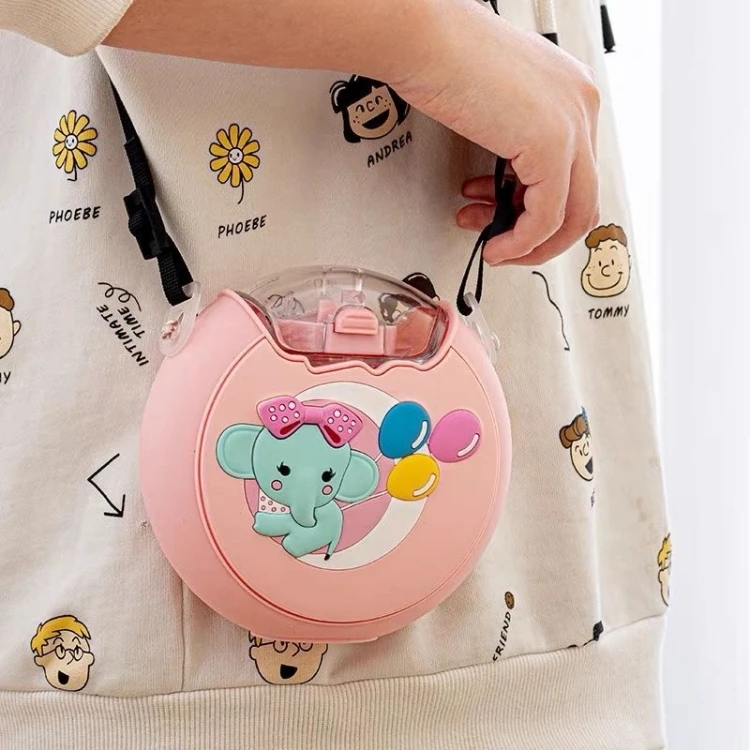 New Arrival Doughnut kids Water Bottle 380ML Portable Plastic Bottles with Spout for Children