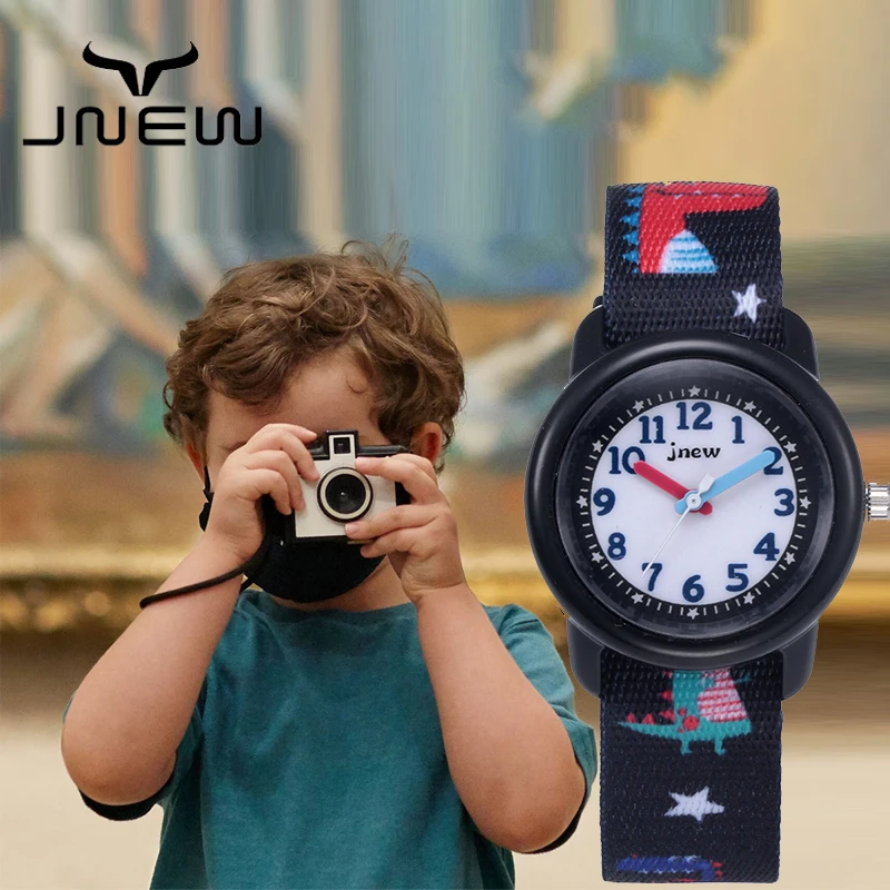 JNEW Life Waterproof Sports Children Cartoon Dinosaur Quartz Watch Colorful Strap Kids Watches reloj silicona (1600387670538)