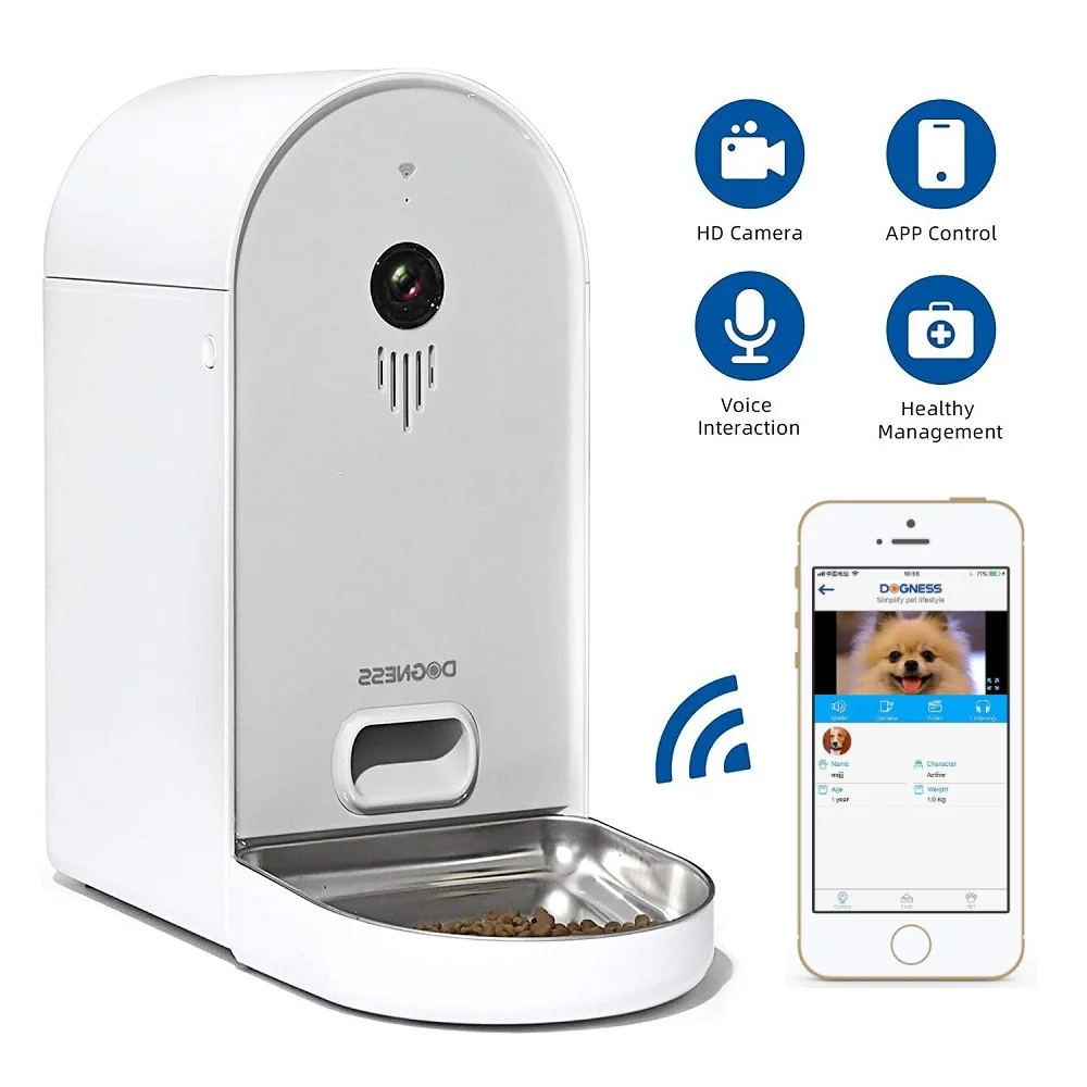 
 Dogness smart Wi-Fi приложение voice 6l нержавеющая сталь диспенсер для еды чаша животное собака питатель с HD камерой  