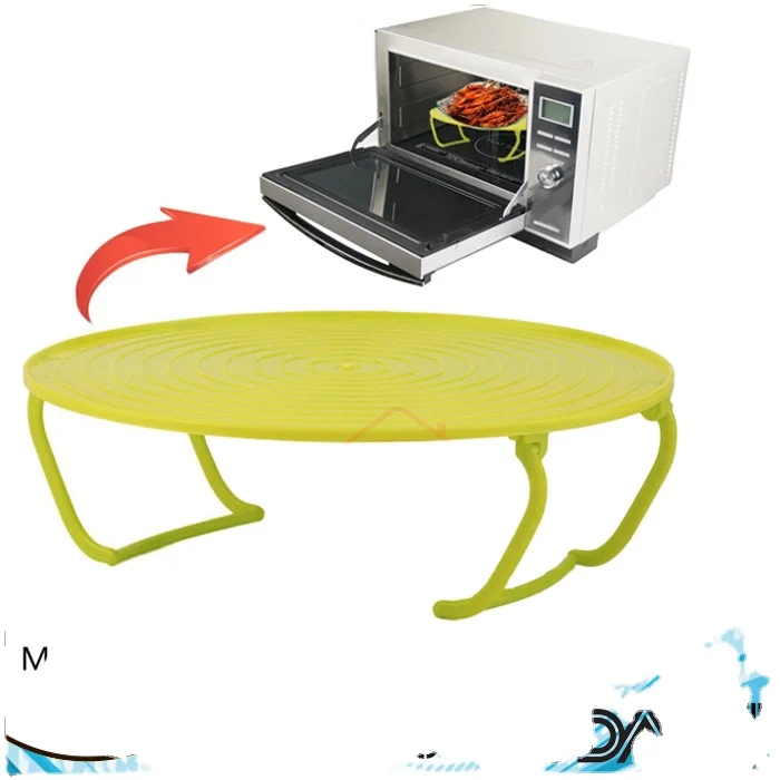 Multifunction Plastic Foldable Microwave Tray,Steam Rack Oven Bowls Plates Holder Shelf Kitchen Tool