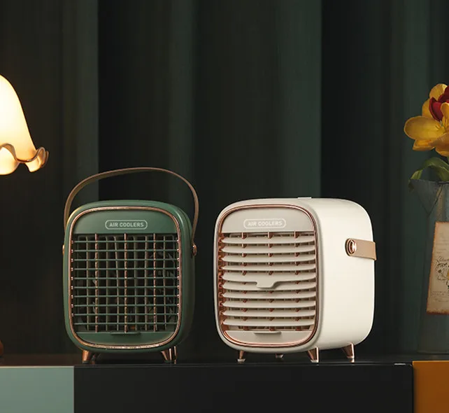 New Design rechargeable mini air cooler fan portable air conditioner water Misting cooling 2000mah battery