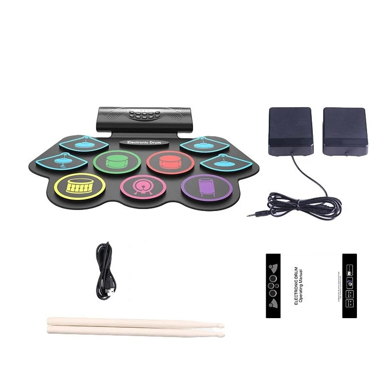 Bluetooth Portable Electronic Drum Gift Set Music Production Instruments Jazz Drum Set