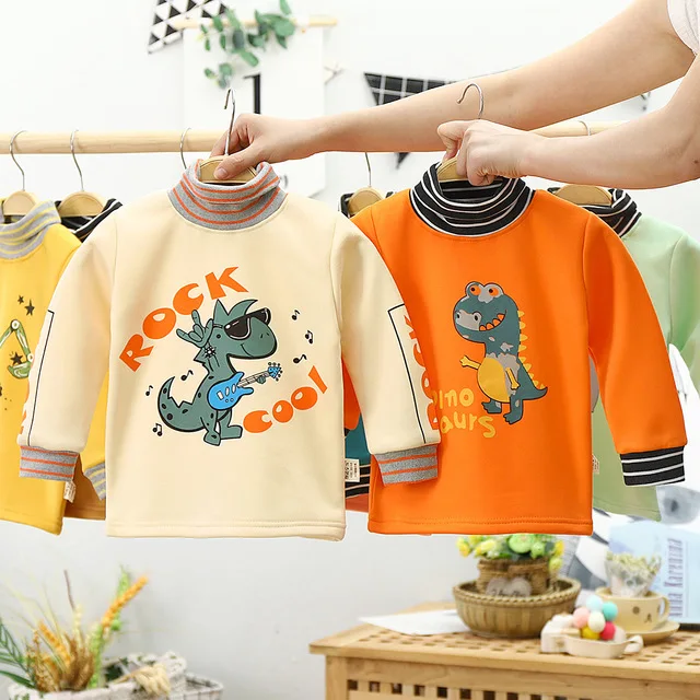 2020 Autumn  baby mock turtleneck hoodie boys girls  hoodies long sleeves  baby pullover fleece lined clothing