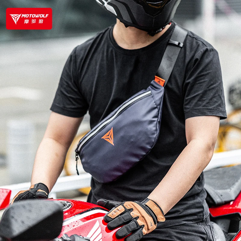 MOTOWOLF motorcycle utility running waterproof multifunctional reflective front chest bag tactical
