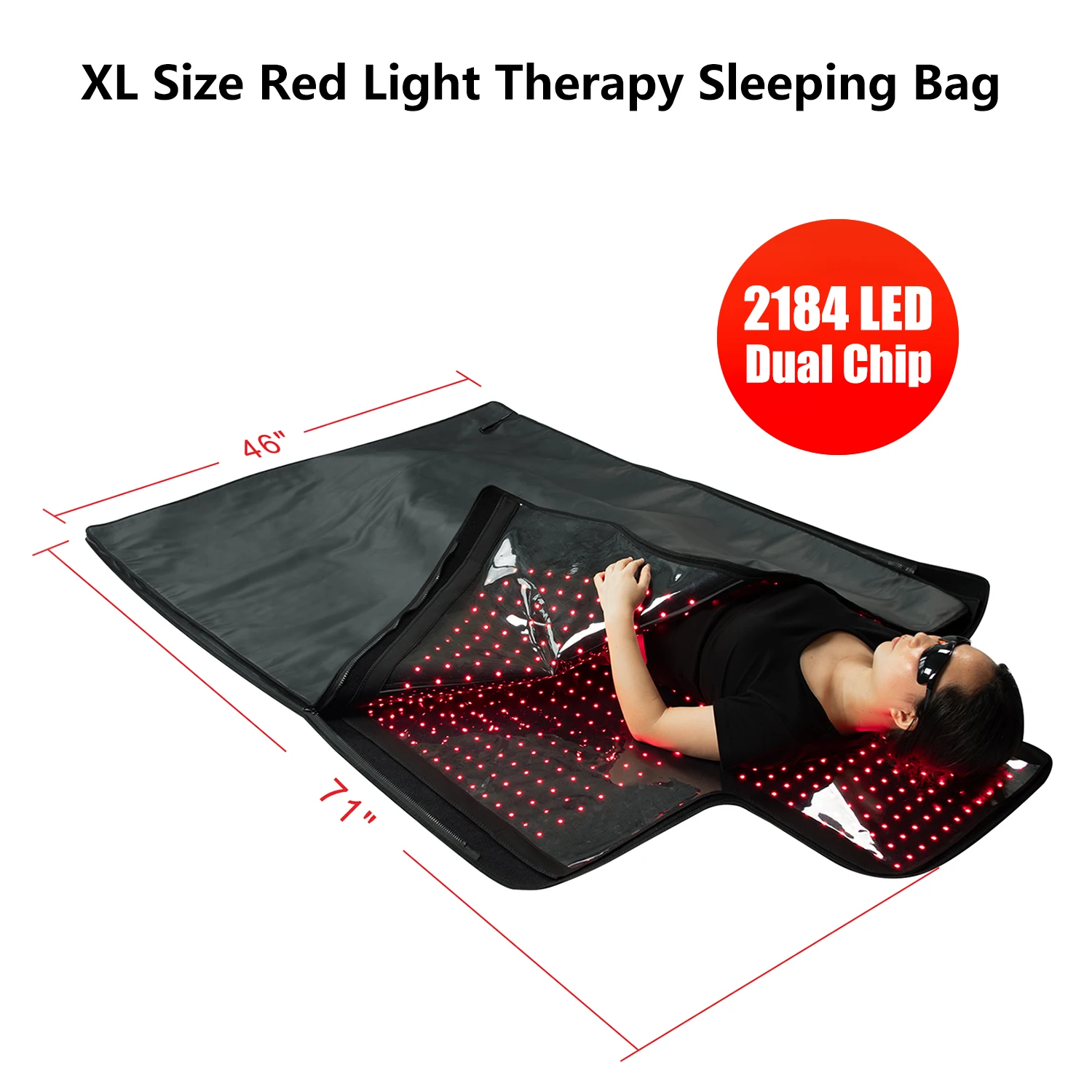 Sunsrd Red Light Therapy at Home Full Body Sauna Blanket Infrared Light Therapy Sleeping Bag Pain Relief Device