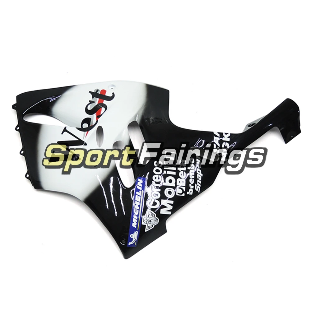  Sportbike полный комплект обтекателей подходит для Kawasaki ZX9R 1994 1995 1996 1997 ZX-9R 94-97 ABS пластик Кузов-Черный Белый ЗАПАД