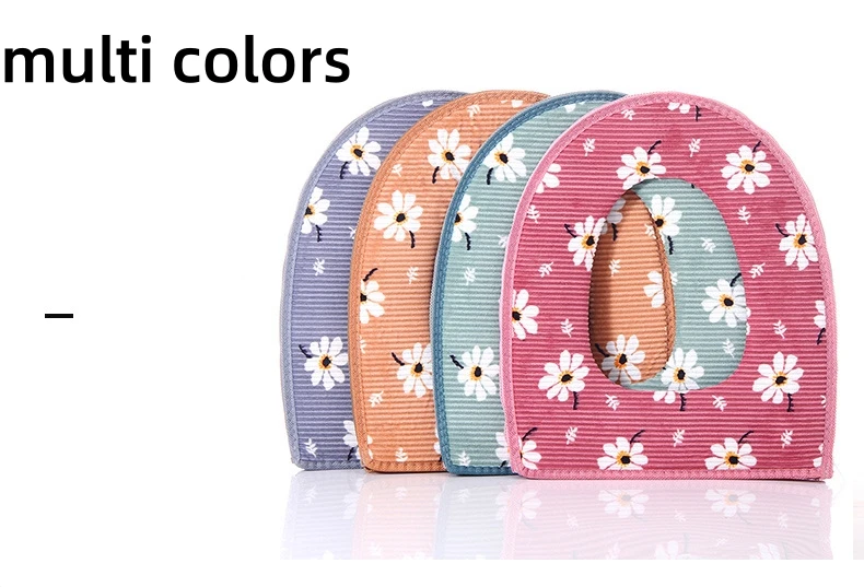 Wholesale High Quality Bathroom Warm Toilet Seat Cover Washable Acrylic Plush Paper Cushion Cover with Zipper for Household Use