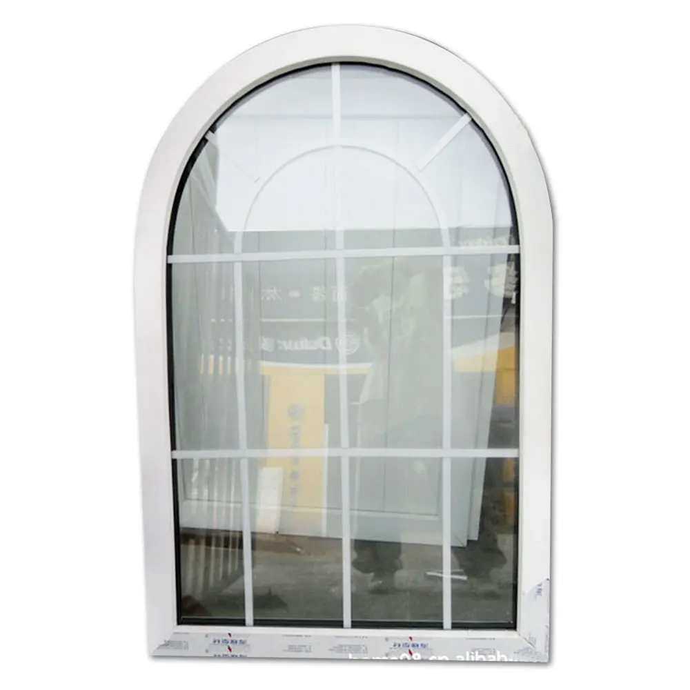 Wholesale High Quality Soundproof Half Round Pvc Fixed Arch Window from China
