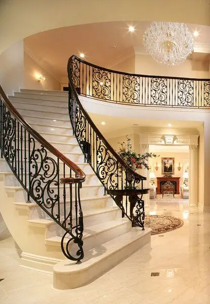 exterior rod metal handrails black painted outside steps wrought iron stair railing outdoor