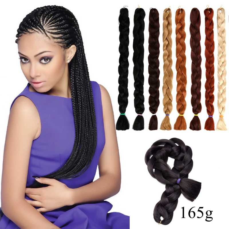 Hot selling wholesale yaki Jumbo Ombre Braiding Hair 100g African Crochet Braids Hair 24 inch Synthetic braiding Hair Extensions