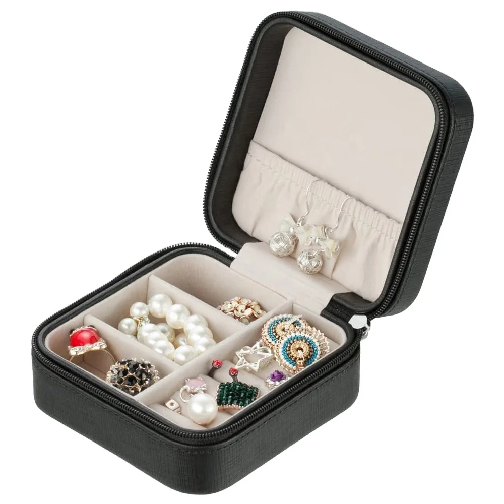 portable wholesale custom logo pu leather oem earring ring necklace jewelry storage gift boxes