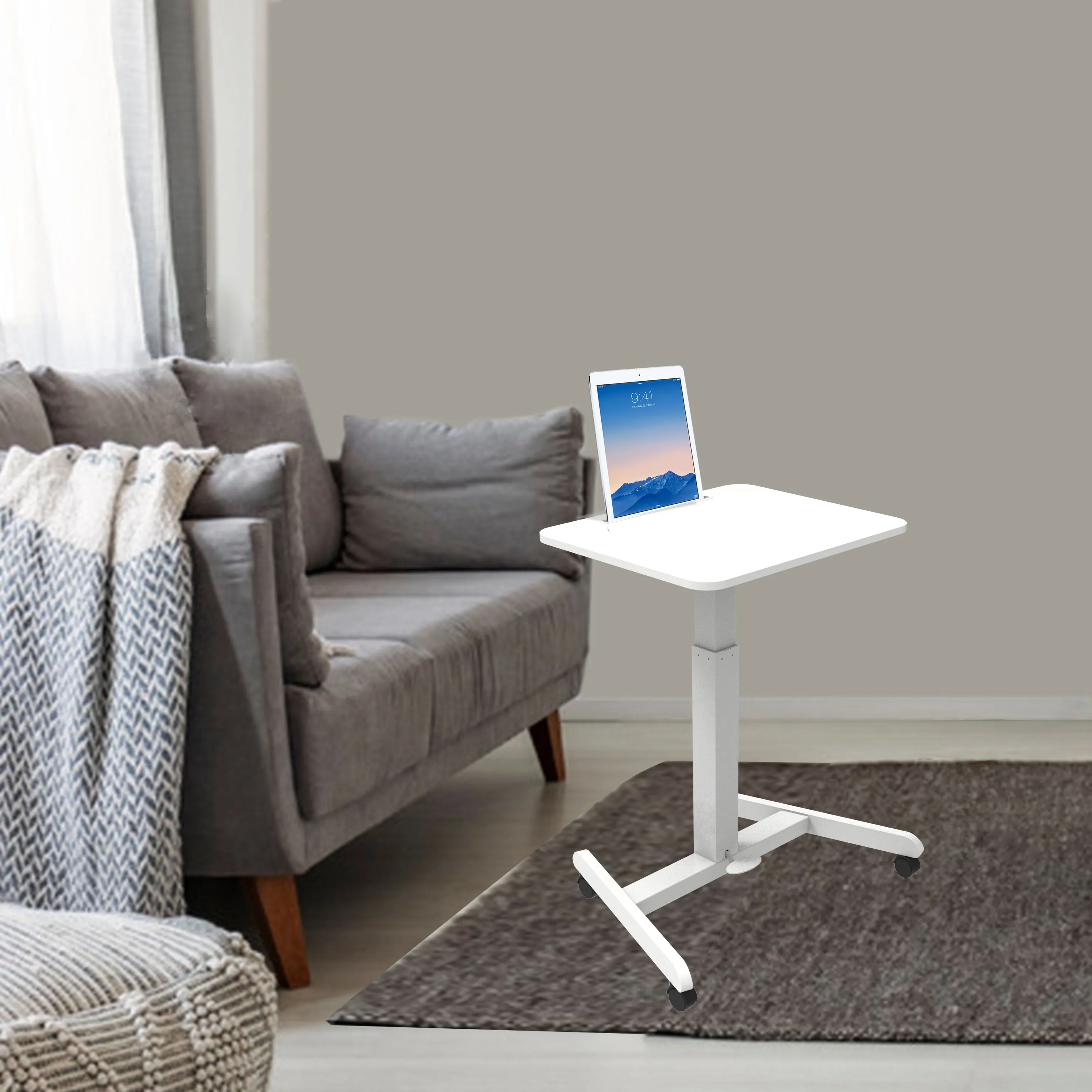 Регулируемая по высоте Мобильная рабочая станция с наклонным рабочим столом