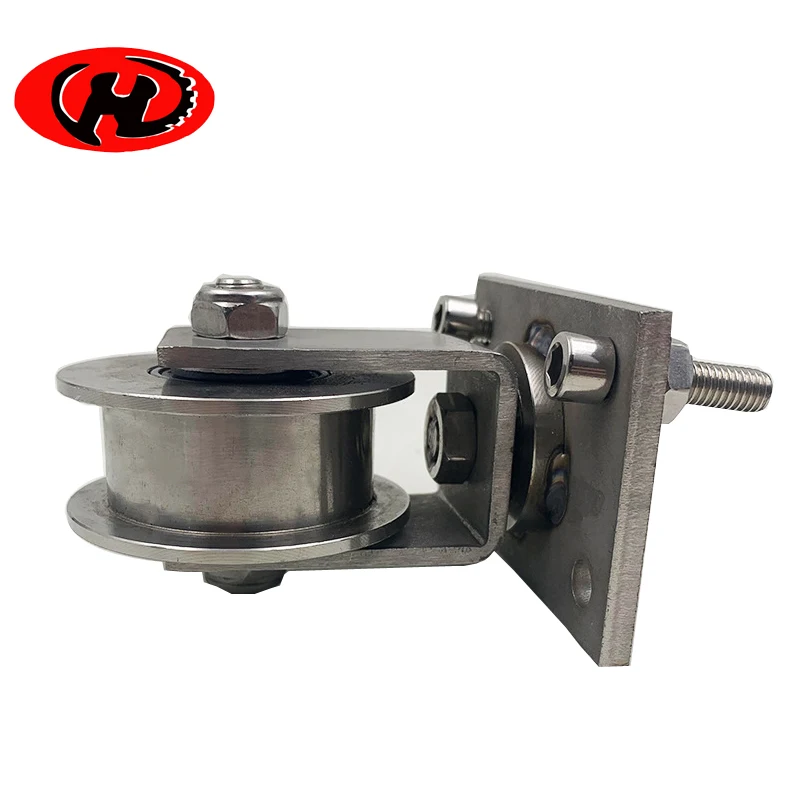 360 rotation stainless steel gate track roller wheel  201 304 stainless steel  roller with top mounted plate