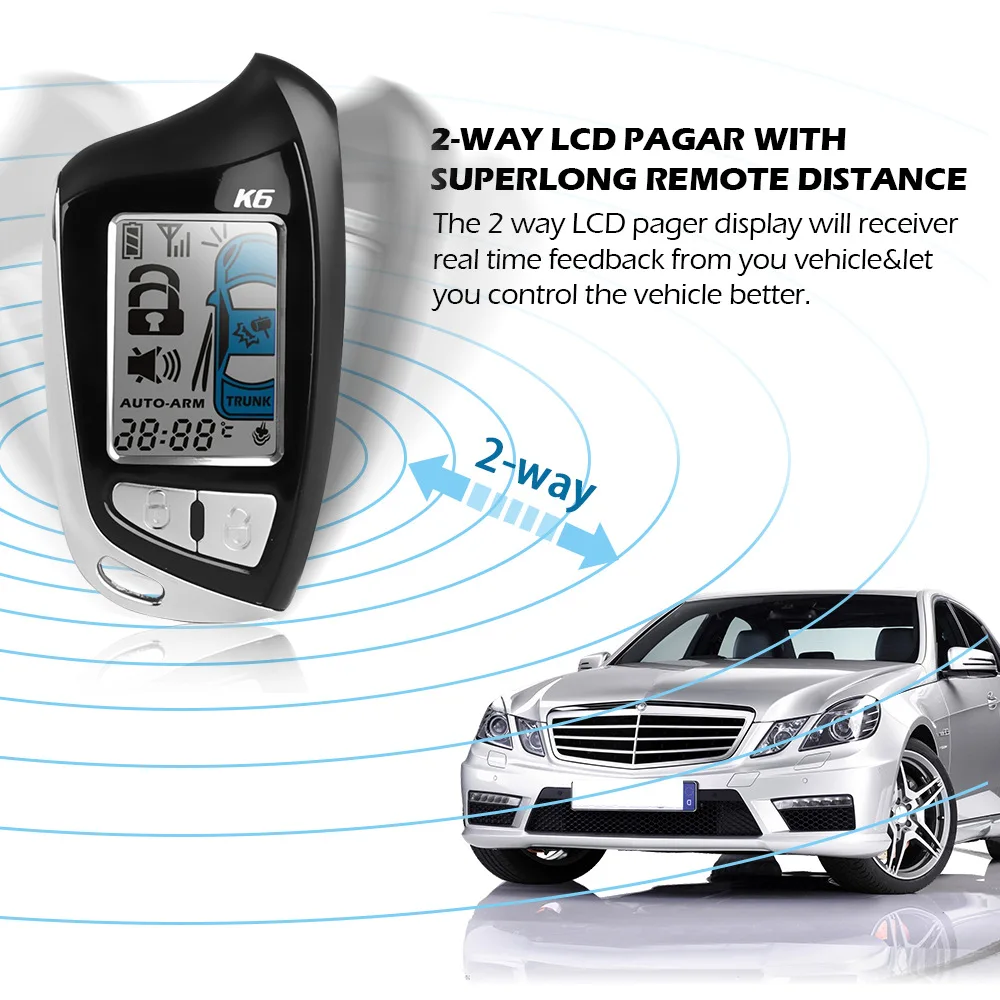 LR AUTO Promotional Wholesales Auto Parts Car Alarm System Security Two Way Universal 12V Anti-Hijacking Remote Control Car Alarm