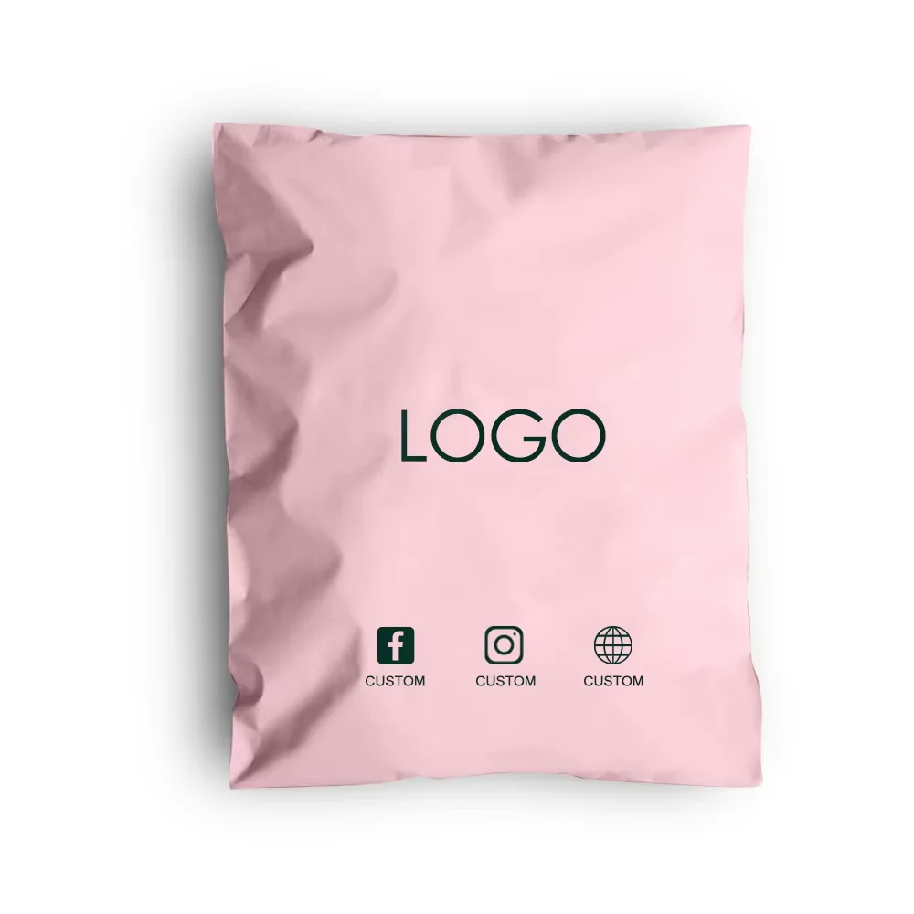 Bangdi Factory Custom Logo Biodegradable Plastic Thickened Pink Mailer Mailing Bags For Clothing