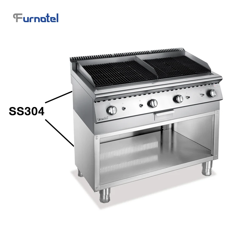 1200mm Large Gas Lava Stone Barbecue Grill Commercial