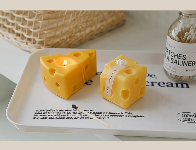 Wholesale Birthday Cake Candles Cheese Shaped Candle Decorative Ornaments Creative Aromatherapy Candles With Hand Gifts
