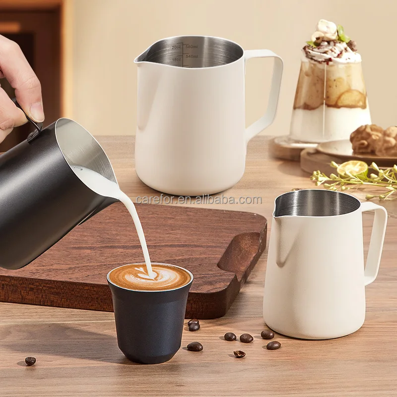 Coffee Shop Supplier Professional Coffee Accessory 12oz 20oz Customized Stainless Steel Steaming Milk Pitcher