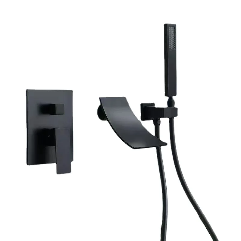 Germany 4 way built hidden taps inside wall matte black bath faucets concealed bathroom shower mixer valve cheap