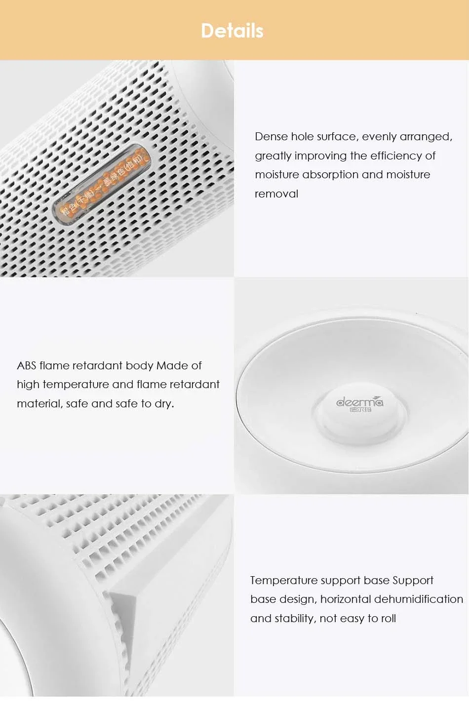 
Xiaomi Deerma DEM-CS10M Mini Dehumidifier For Home Wardrobe Air Dryer Clothes Dry Heat Dehydrator Moisture Absorbe 