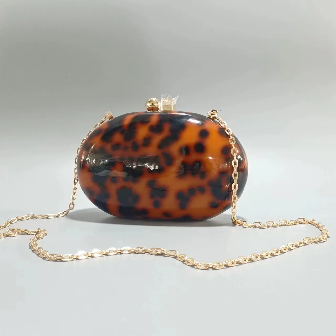 Women Wedding Party Acrylic Pink Oval Designer Clutch Marble Luxury Purse Bag