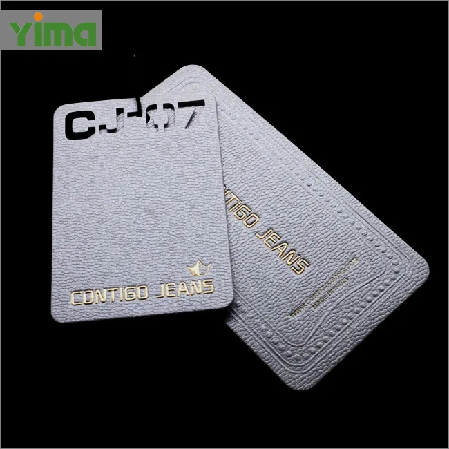 2024 Custom hang  tag White hang tag with black text Laser hang tag Embossed text