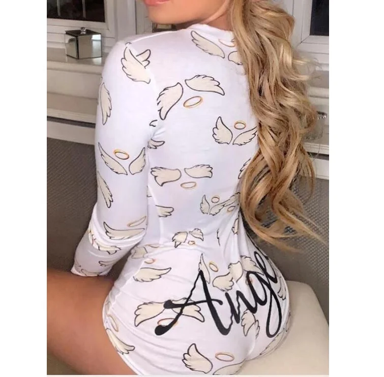 HSZ 1935-17 oesies adult onesie sexy short sleeve pajamas butterfly custom jumpsuits nightwear romper customized hot bodysuit