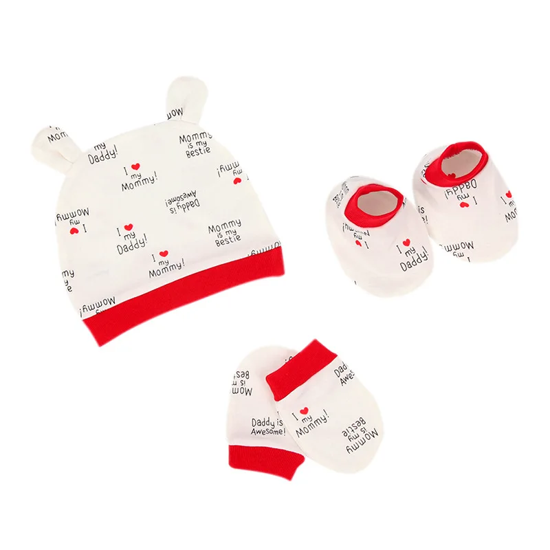 
Wholesale New Hot 3-Pieces Set Newborn baby Soft Lovely cotton Mittens And Socks With Hat 