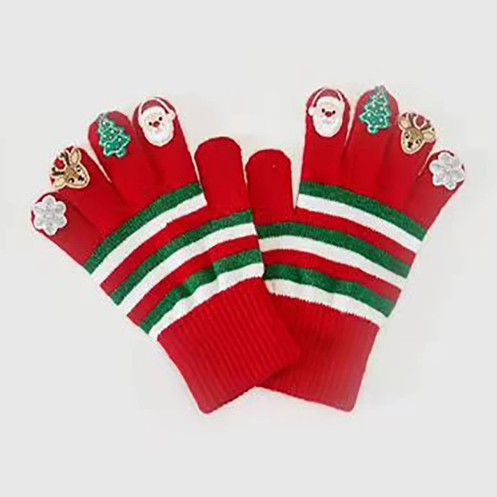 Wholesale Custom Texting Stretch Winter GlovesTablet Acrylic Knitted Gloves  Customize Christmas Personality Gloves