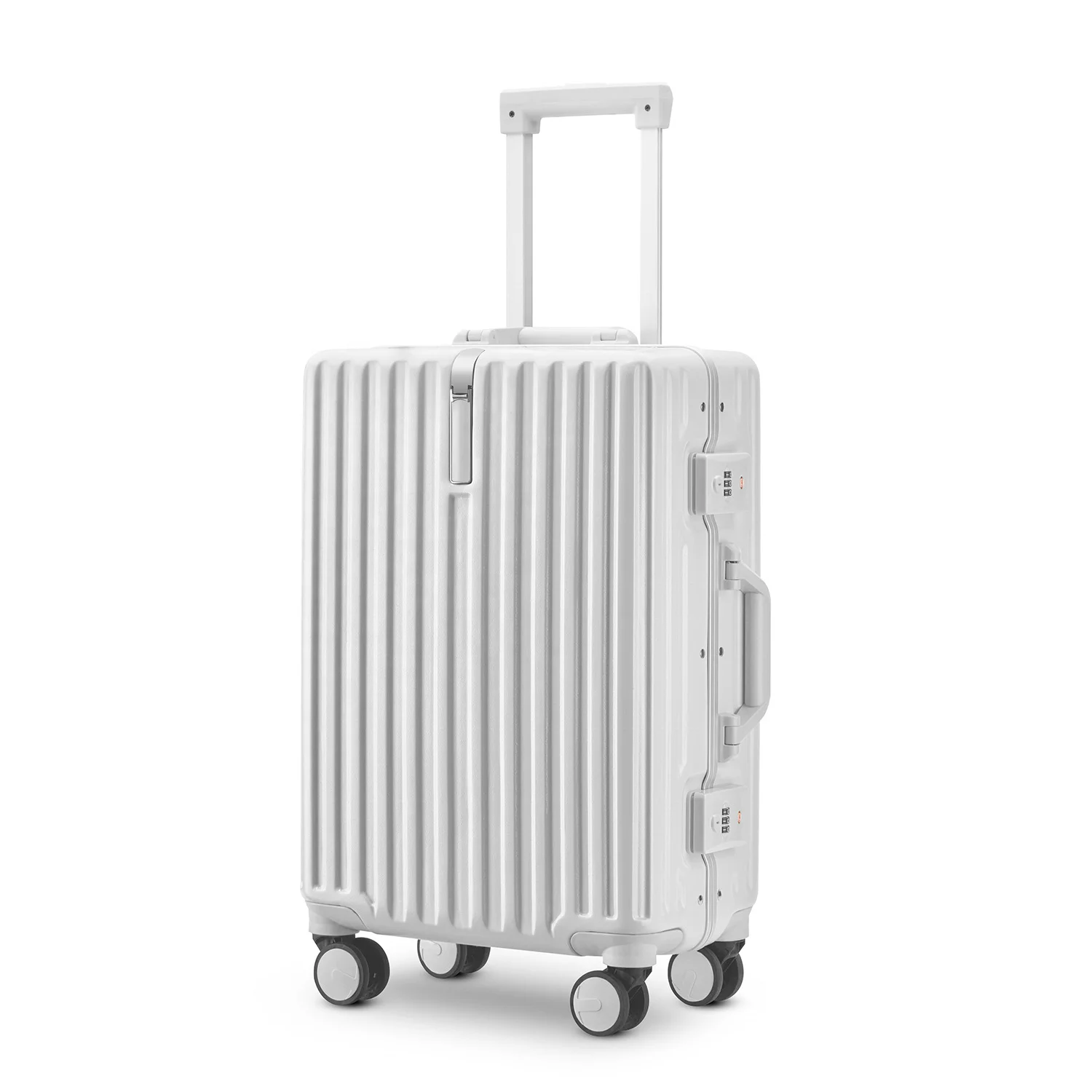 Fashionable PC suitcase TSA Lock 360 degree wheel full aluminum travel carry on luggage
