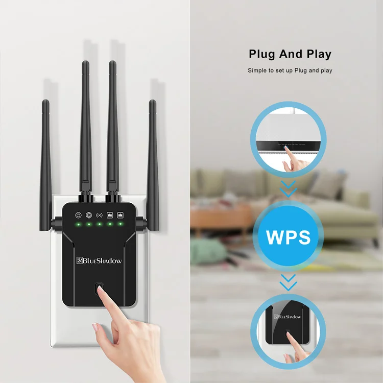  Беспроводной 1200 Мбит/с Диапазон 1200) Wi-Fi 5 ГГц антенна усилитель сигнала сети Extender 5g м репитер