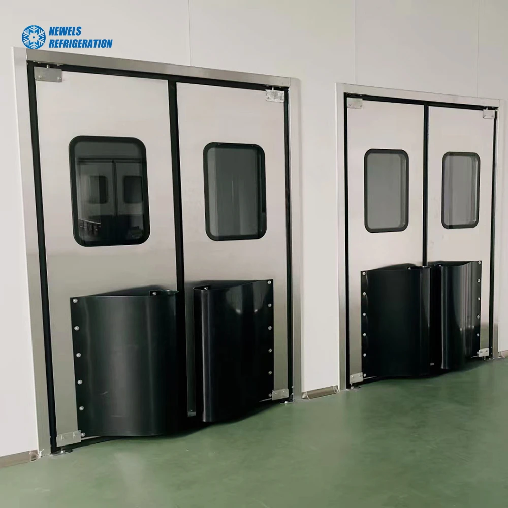 Manual and electric Semi Buried Doors Polyurethane Insulated Cold Room Hinged Swing Door