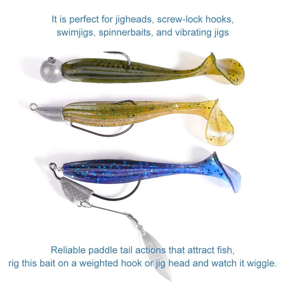 Soft Bait Paddle Tail 8.5cm 5.4g Alive Shad Silicone Swimbait for Bass Pike Artificial Soft Lure Jig Head Wobblers Lures