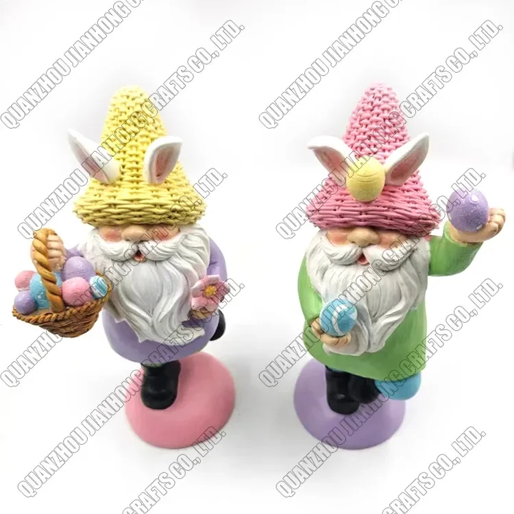 2 Pack Spring Easter Home Decorations Resin Decor Ornaments Table Bunny Gnomes Eggs Gifts