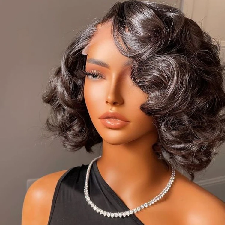 Cheap Price Short Bob Human Hair Wigs,8-14inch Mink Brazilian Lace Bob Wig,4x4 13x4 Lace Front Closure Bob Wigs For Black Women
