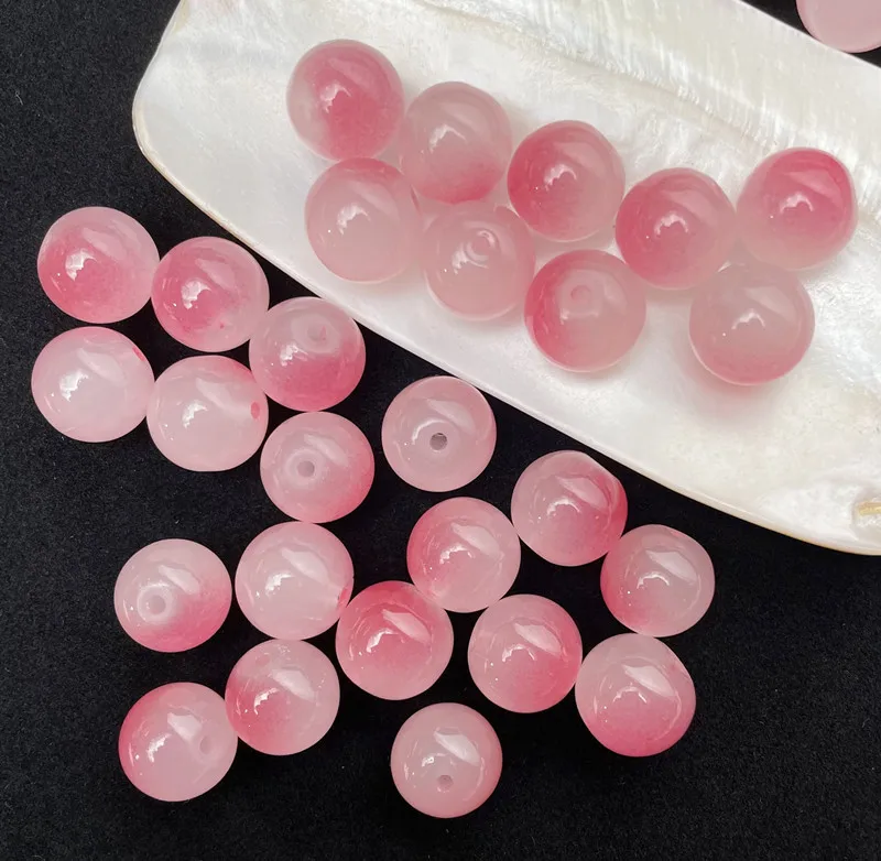 Factory wholesale 8mm two-tone glass beads 50pcs/bag glass beads for jewelry making