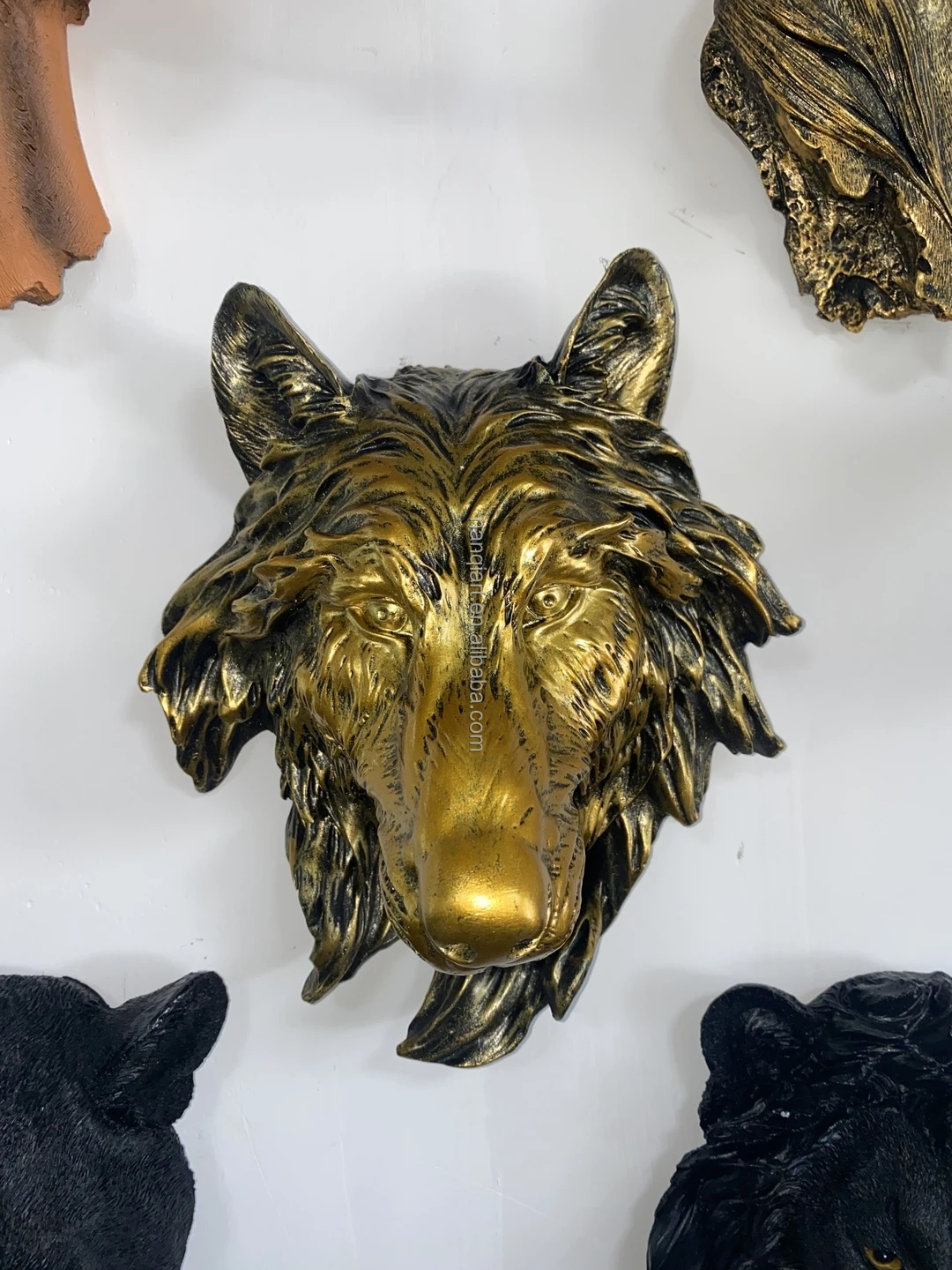 Lion Head Statue Factory New Design Wholesale Home Wall Decoration Statue Lifelike Good Quality Resin Animal Lion Head Figure