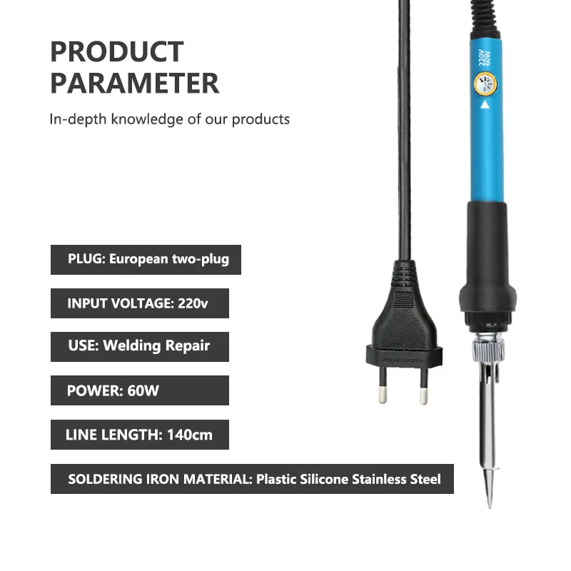 Euro 220V replaceable soldering tip 5 pcs, adjustable temperature electric soldering iron kit, soldering pen repair tool