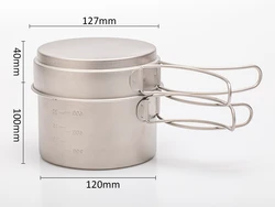 Ultralight Pure Titanium Pot Pan Pure Titanium Cookset Outdoor Camping Cookware Pan Pot Set