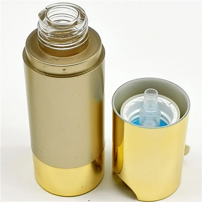 
Gold dispenser skincare packaging bottle press top pressure lotion bottle for emulsion 