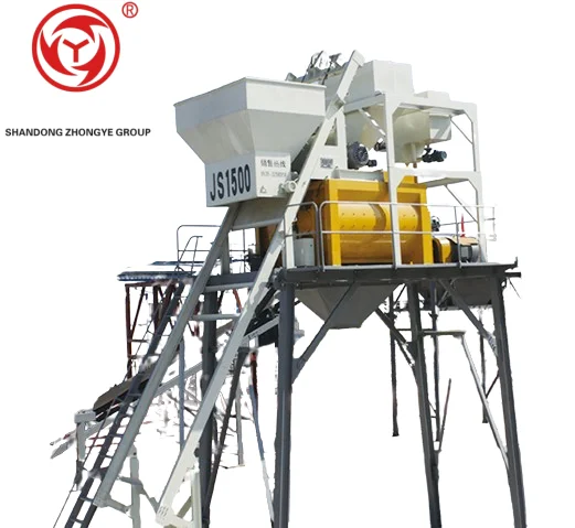 JS1500 Professional Double Shaft Diesel Concrete Mixer New Core Motor Engine Pump Direct Batching Plant Construction Used Cement