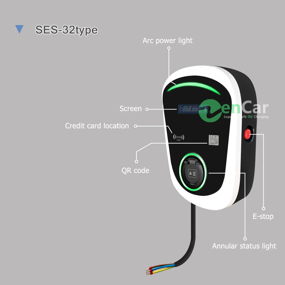 Wi-Fi ac ev зарядная станция 7 кВт wallbox зарядное устройство типа 2 с управлением через приложение балансировка